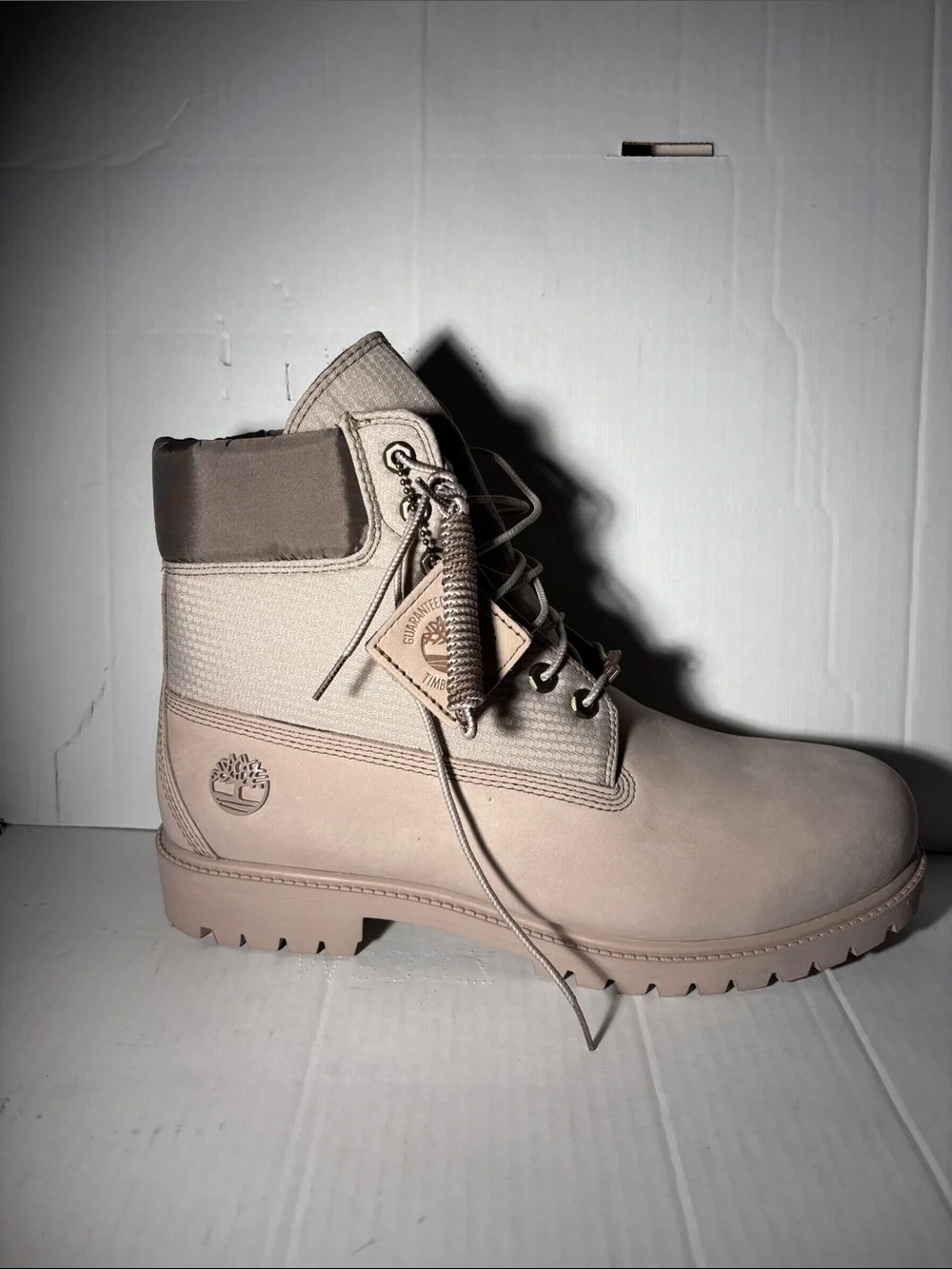 NEW Timberland Men’s Light Beige/Nude Lace-Up Work Boots Size 12